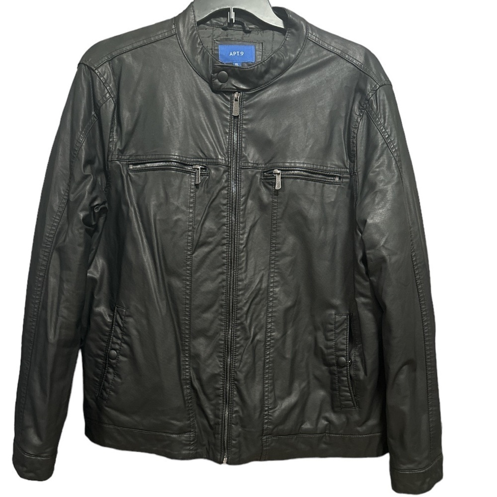 Apt 9 vegan leather black jacket sz XL